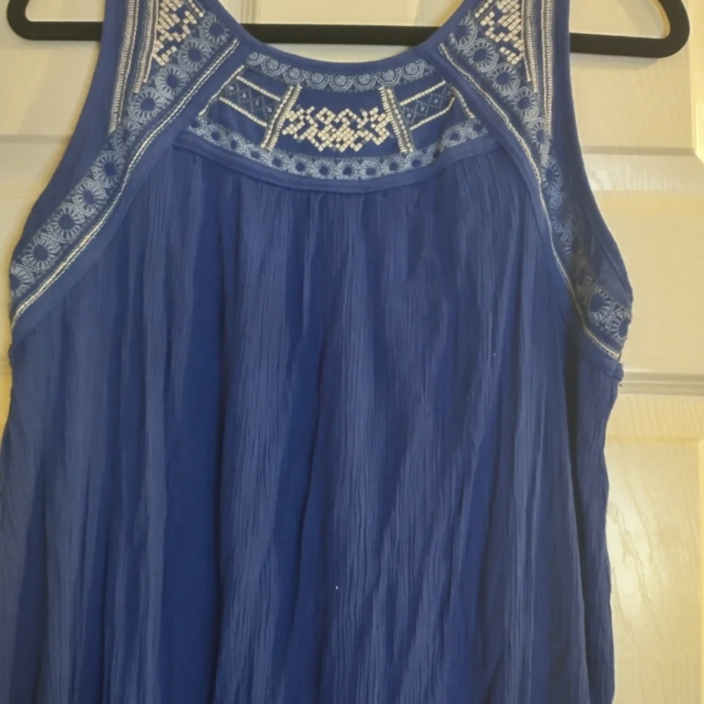 Embroidered Sleeveless Dresses - Blue, Pink, Purple - Picture 3 of 14